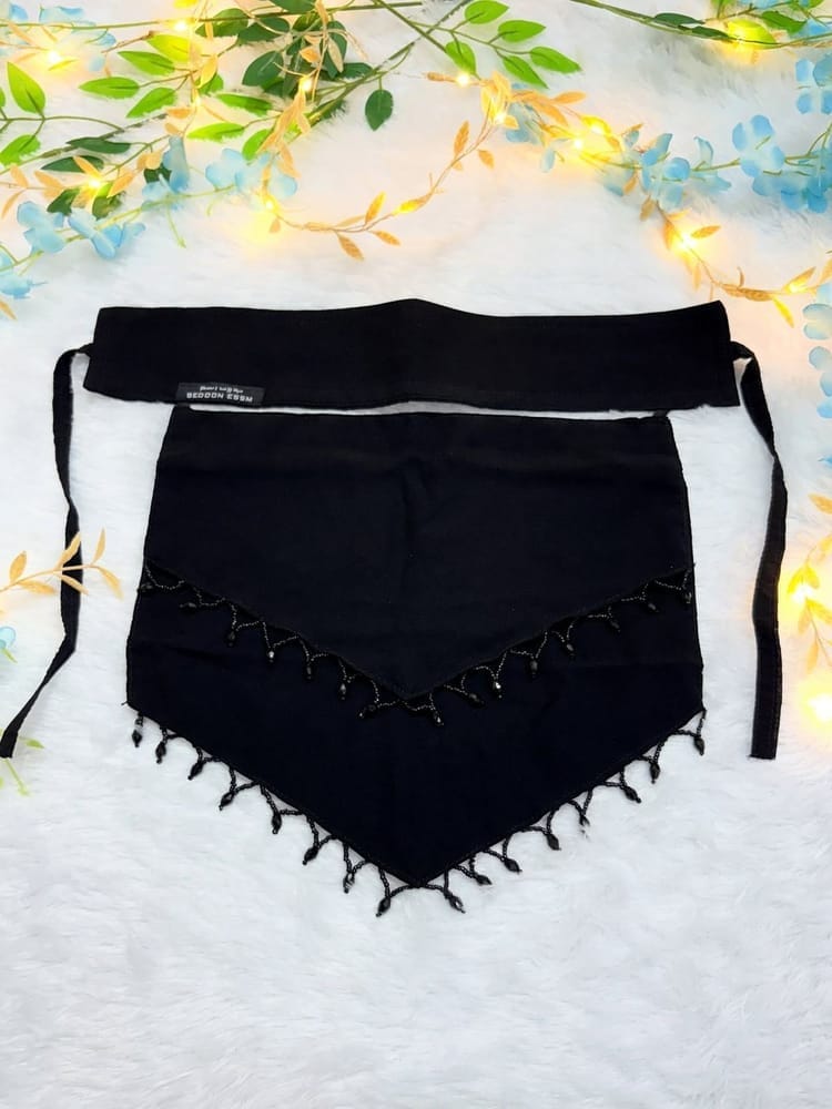 Fancy Beads Embroidered Niqab — Premium Soft Georgette